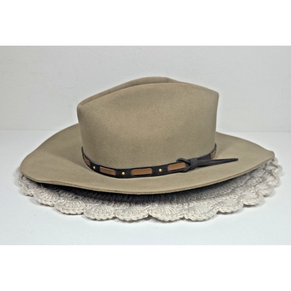 MENS Stetson Stallion HUTCHINS 3X Wool Felt Cowboy Hat 7 1/4 STONE USA TEXAS